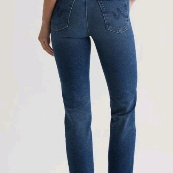 AG Adriano Goldschmied Jeans Womens 27 Blue Saige High Rise Straight - Picture 2 of 12